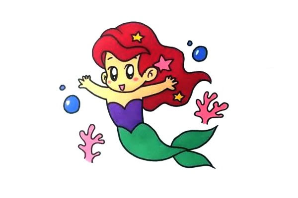 海底游泳的美人鱼简笔画教程(海底美人鱼表演是怎么做到的)