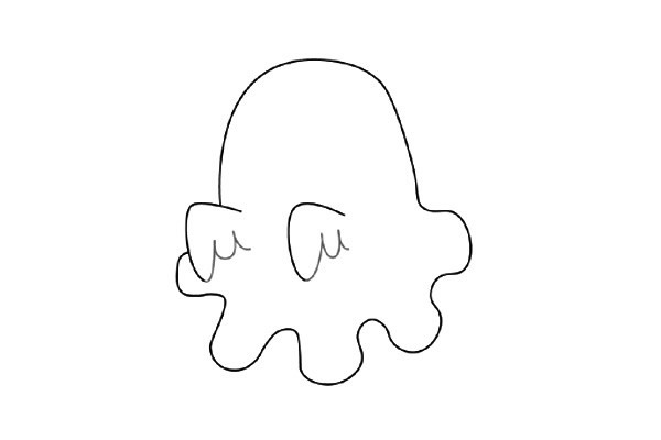 涂色的幽灵简笔画步骤教程