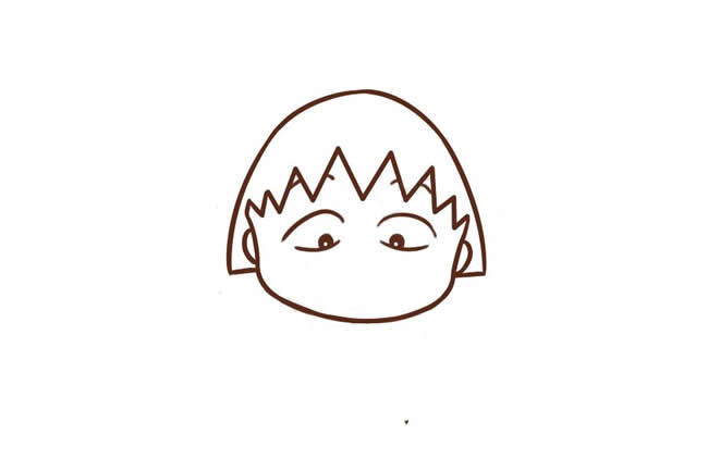 Q版可爱樱桃小丸子简笔画教程
