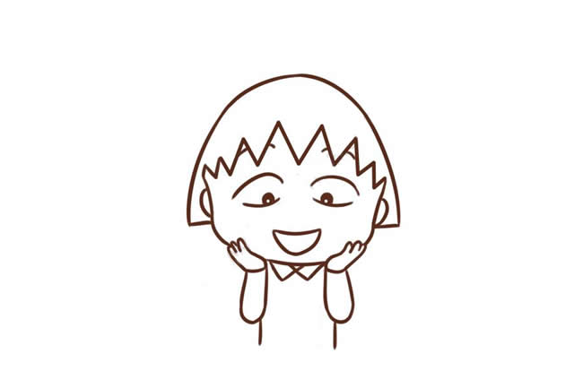 Q版可爱樱桃小丸子简笔画教程