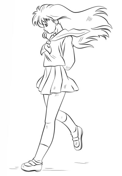 潇洒的美少女卡通简笔画(卡通美少女简笔画)