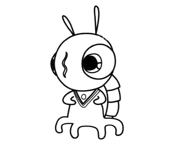 可爱的卡通外星人简笔画