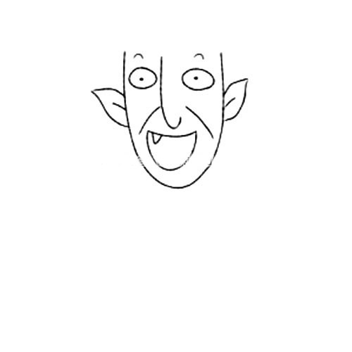 骑扫帚的老巫婆简笔画步骤