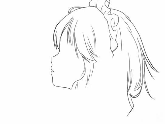 漂亮的动漫少女简笔画