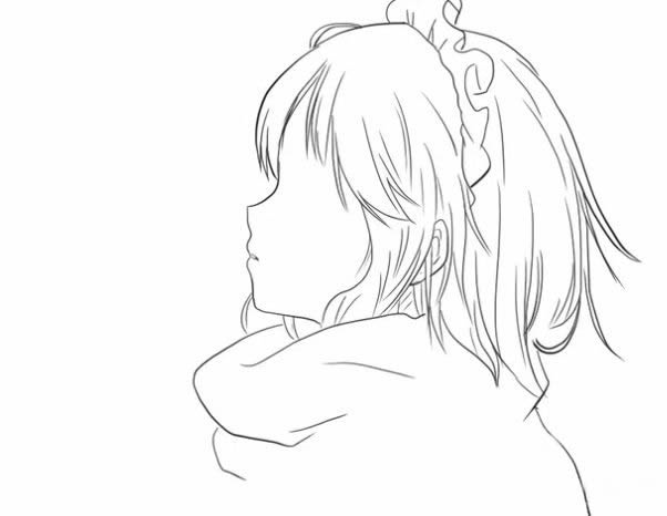 漂亮的动漫少女简笔画