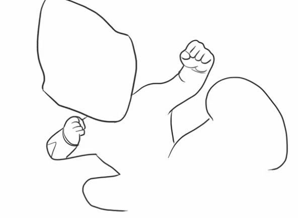 奥特曼飞踢姿势简笔画