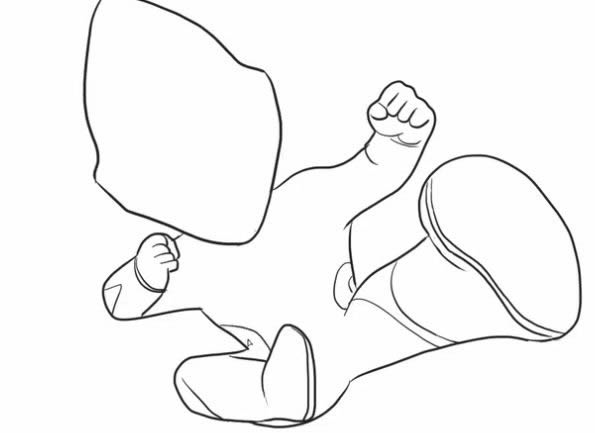 奥特曼飞踢姿势简笔画