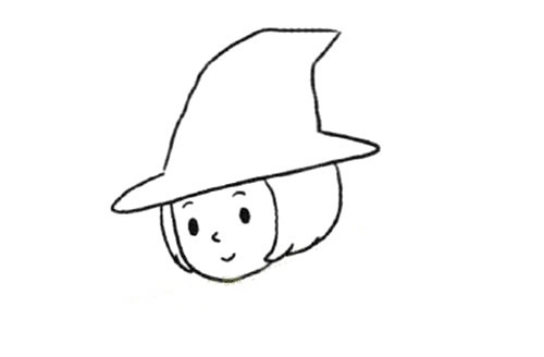 拿着笔的小魔女简笔画教程