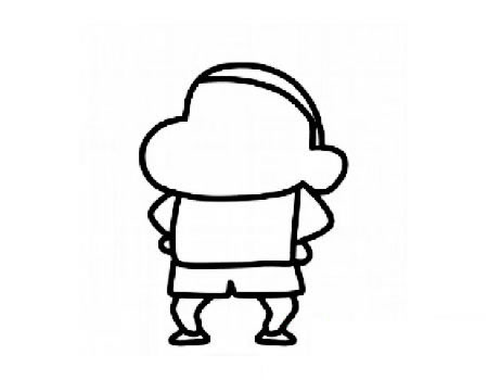 一步步教你画简单的蜡笔小新