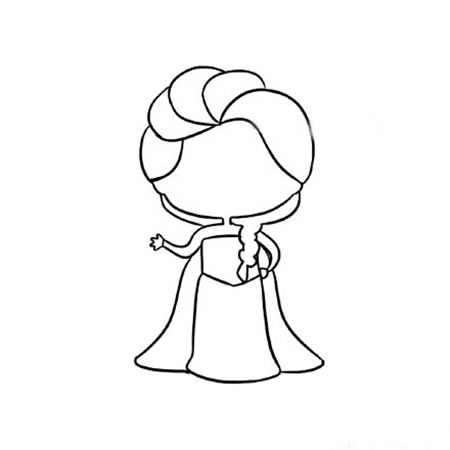 漂亮可爱的艾莎公主简笔画教程