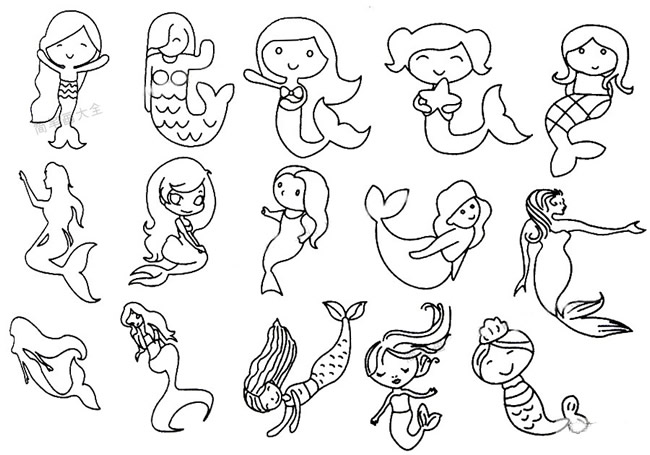 可爱的小美人鱼简笔画教程