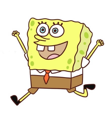 开心的海绵宝宝简笔画