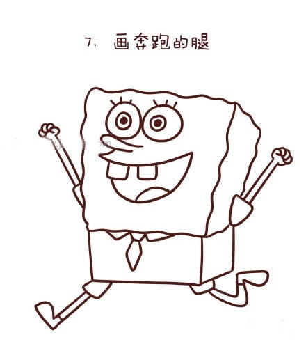 开心的海绵宝宝简笔画