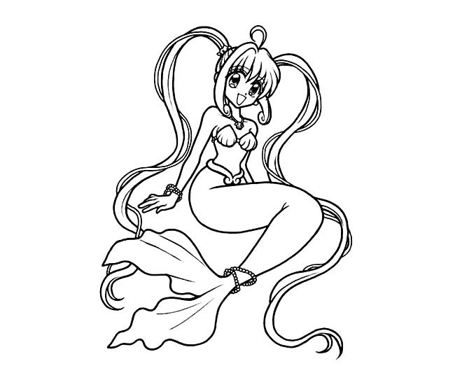 二次元卡通美人鱼简笔画