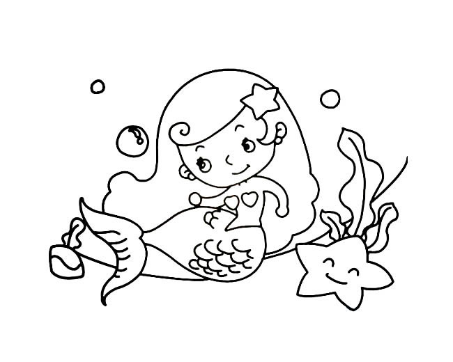 美人鱼宝宝简笔画