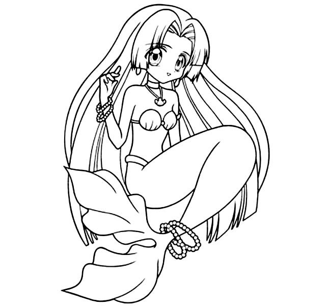 美人鱼卡通动漫简笔画