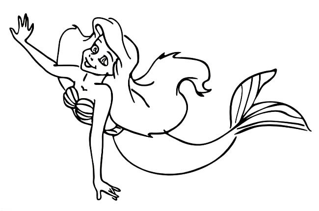 漂亮大方的美人鱼简笔画