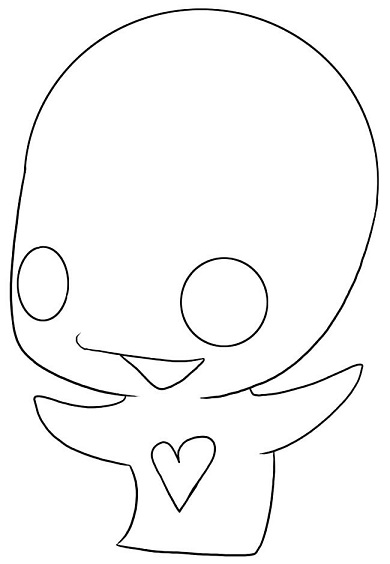 一只小外星人简笔画