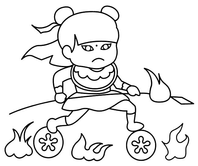 愤怒的哪吒简笔画