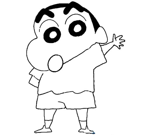 简单的蜡笔小新怎么画