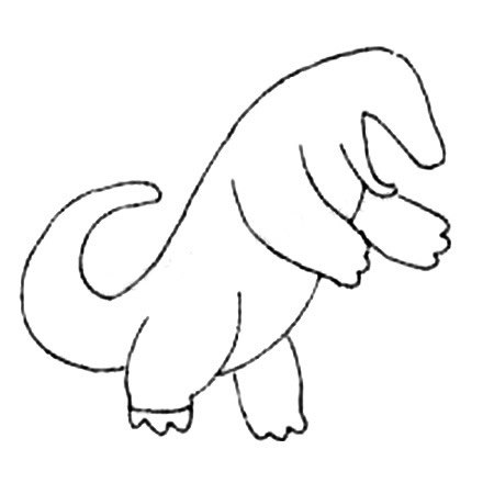 哥斯拉简笔画的画法步骤