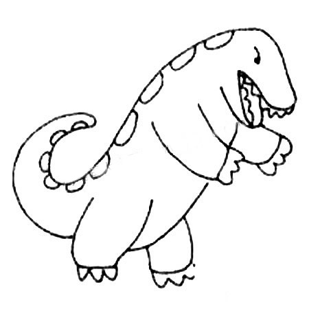 哥斯拉简笔画的画法步骤