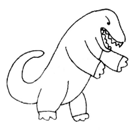 哥斯拉简笔画的画法步骤