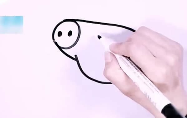 站在泥坑里的小猪佩奇简笔画