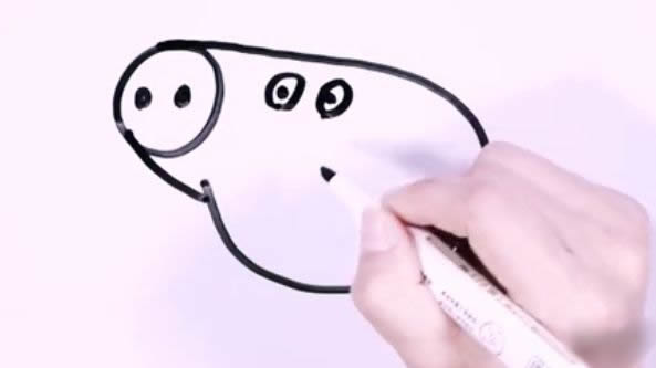 站在泥坑里的小猪佩奇简笔画