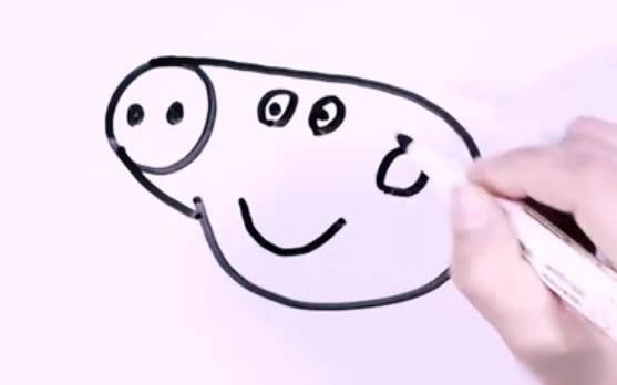 站在泥坑里的小猪佩奇简笔画