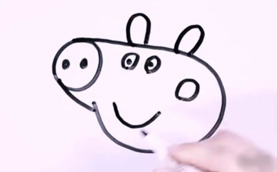 站在泥坑里的小猪佩奇简笔画