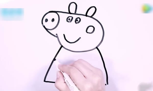 站在泥坑里的小猪佩奇简笔画