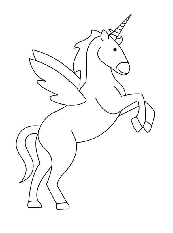 有翅膀的飞马独角兽简笔画