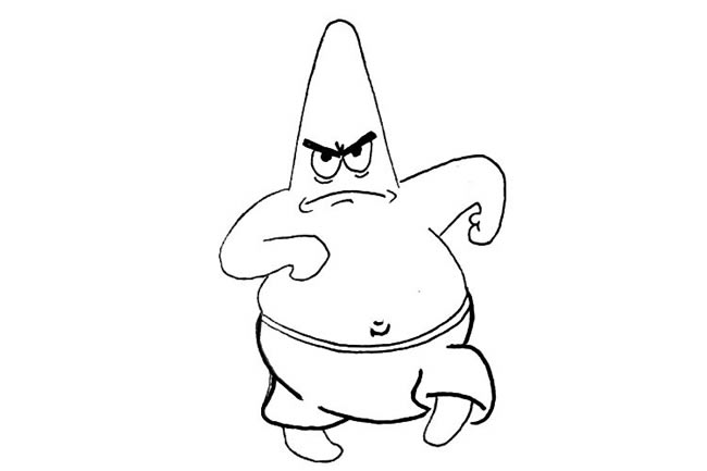 胖嘟嘟的派大星简笔画