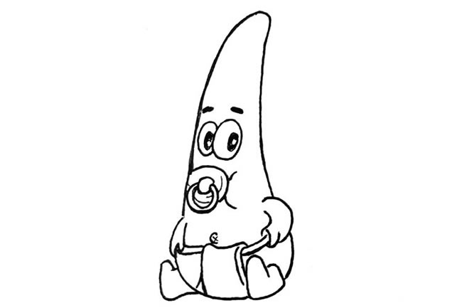 吃奶嘴的派大星简笔画