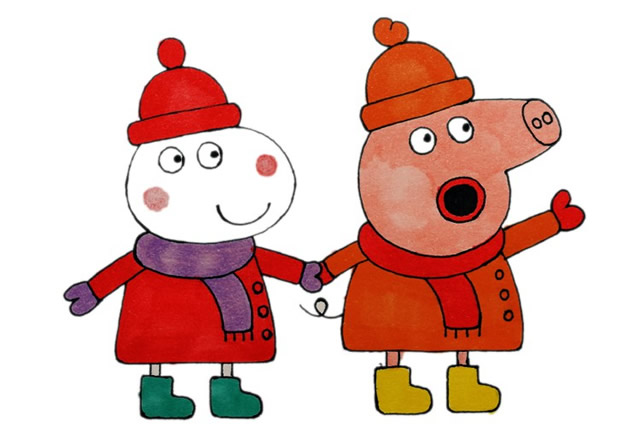 小猪佩奇和她的朋友们简笔画