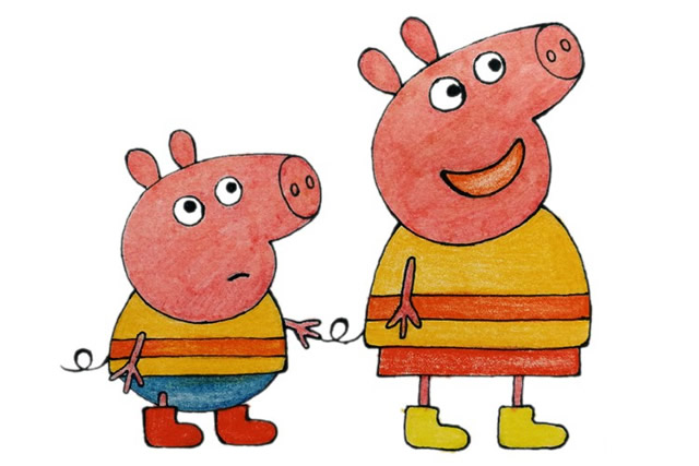 小猪佩奇和她的朋友们简笔画