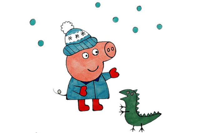 冬天的乔治简笔画