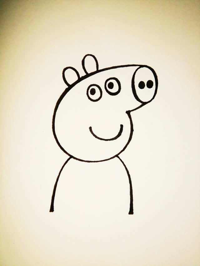 小猪佩奇怎么画 涂色的小猪佩奇简笔画