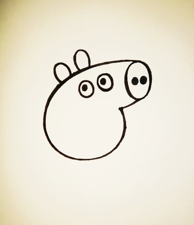 小猪佩奇怎么画 涂色的小猪佩奇简笔画
