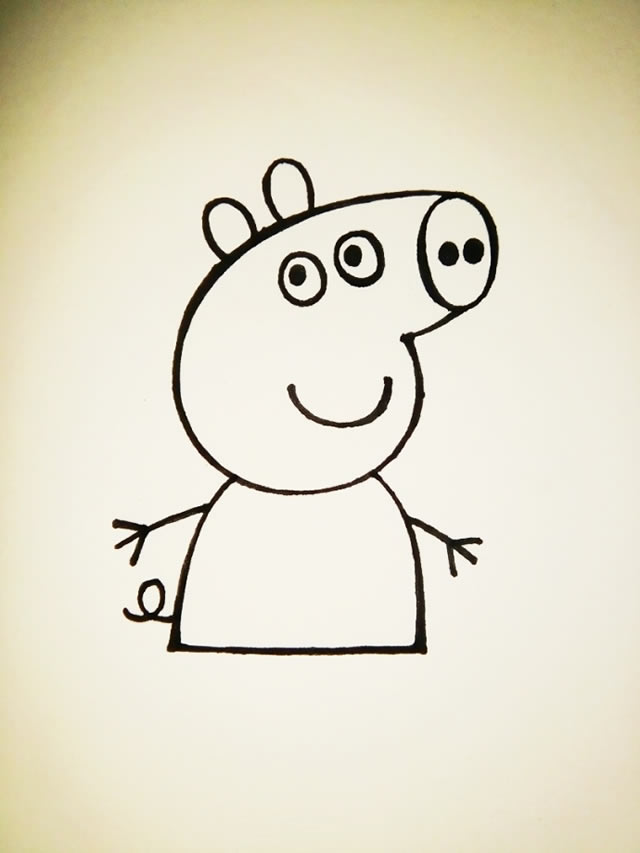 小猪佩奇怎么画 涂色的小猪佩奇简笔画