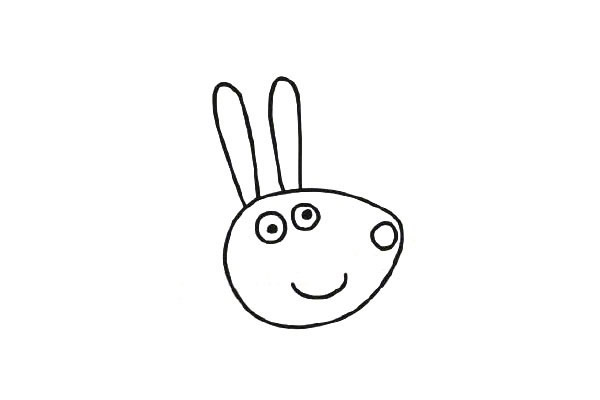 小猪佩奇里的小兔瑞贝卡简笔画