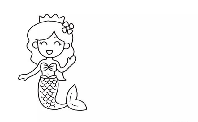 美人鱼公主和国王简笔画教程