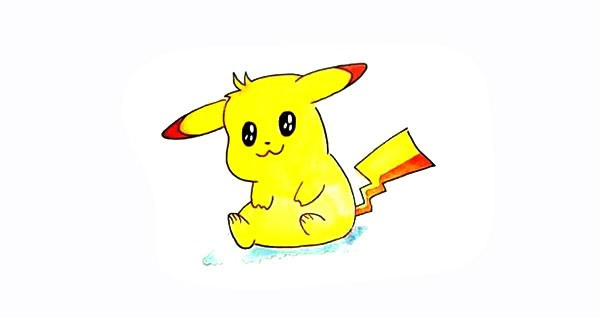 带颜色的皮卡丘怎么画