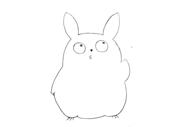 可爱呆萌龙猫简笔画步骤 可爱呆萌龙猫简笔画步骤