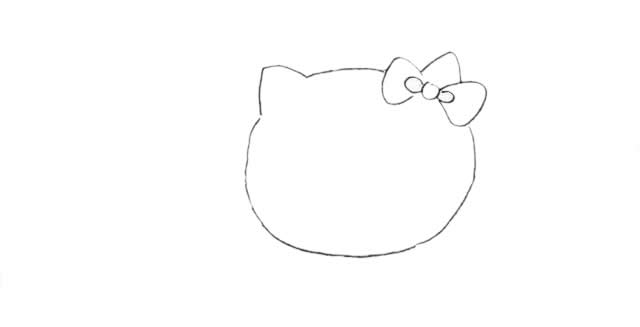 可爱的凯蒂猫简笔画步骤