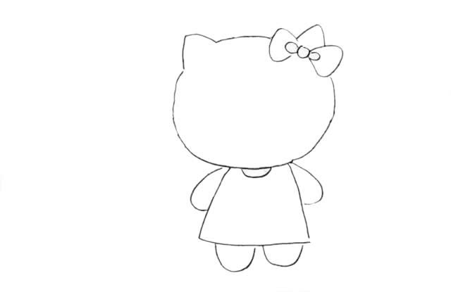 可爱的凯蒂猫简笔画步骤