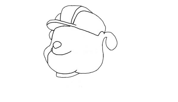 汪汪队立大功小砾简笔画步骤