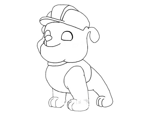 汪汪队立大功小砾简笔画步骤