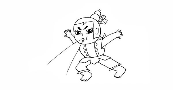 葫芦娃水娃简笔画步骤